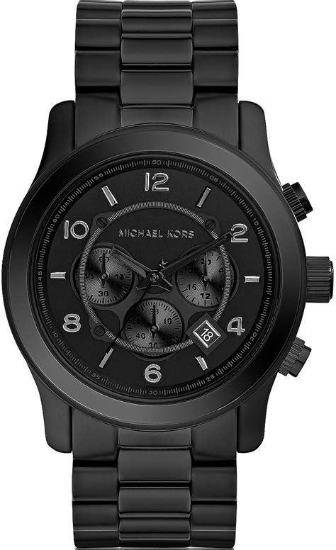 matte black michael kors mens watch|Michael Kors black chronograph watch.